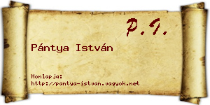 Pántya István névjegykártya